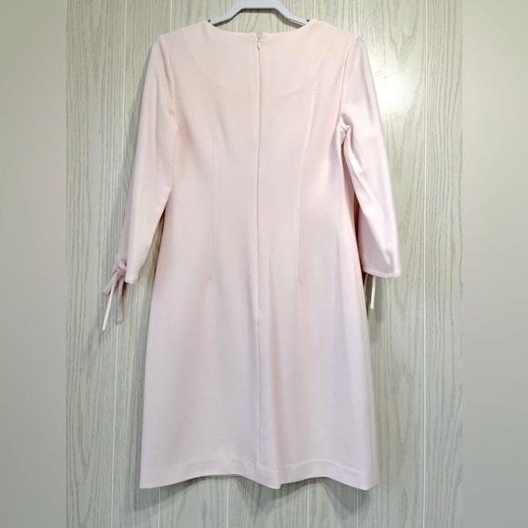 Karl Lagerfeld Elegant ROSE PINK 3/4 bow tie sleeves Crepe Dress, size 6 EUC - Picture 4 of 4
